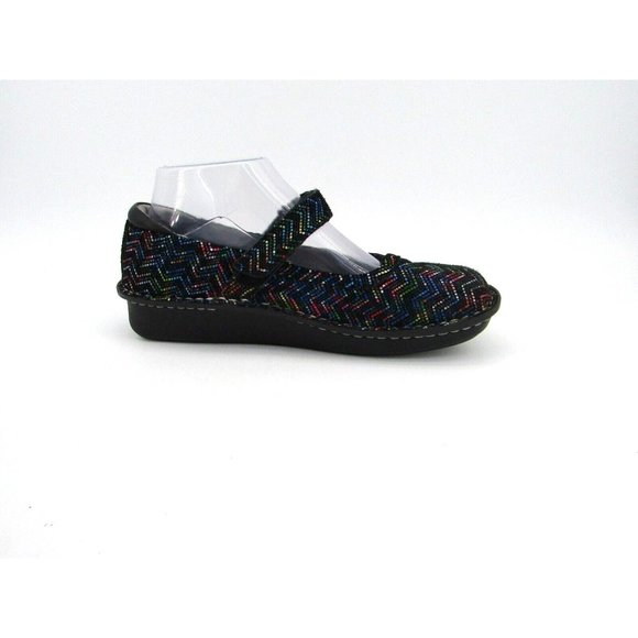 ALEGRIA Multicolor Holographic Geometric Mary Jane Flats EU 37 US 7 - Picture 4 of 12